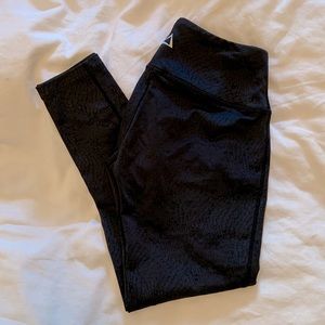 PRISM SPORT black snakeskin leggings size small
